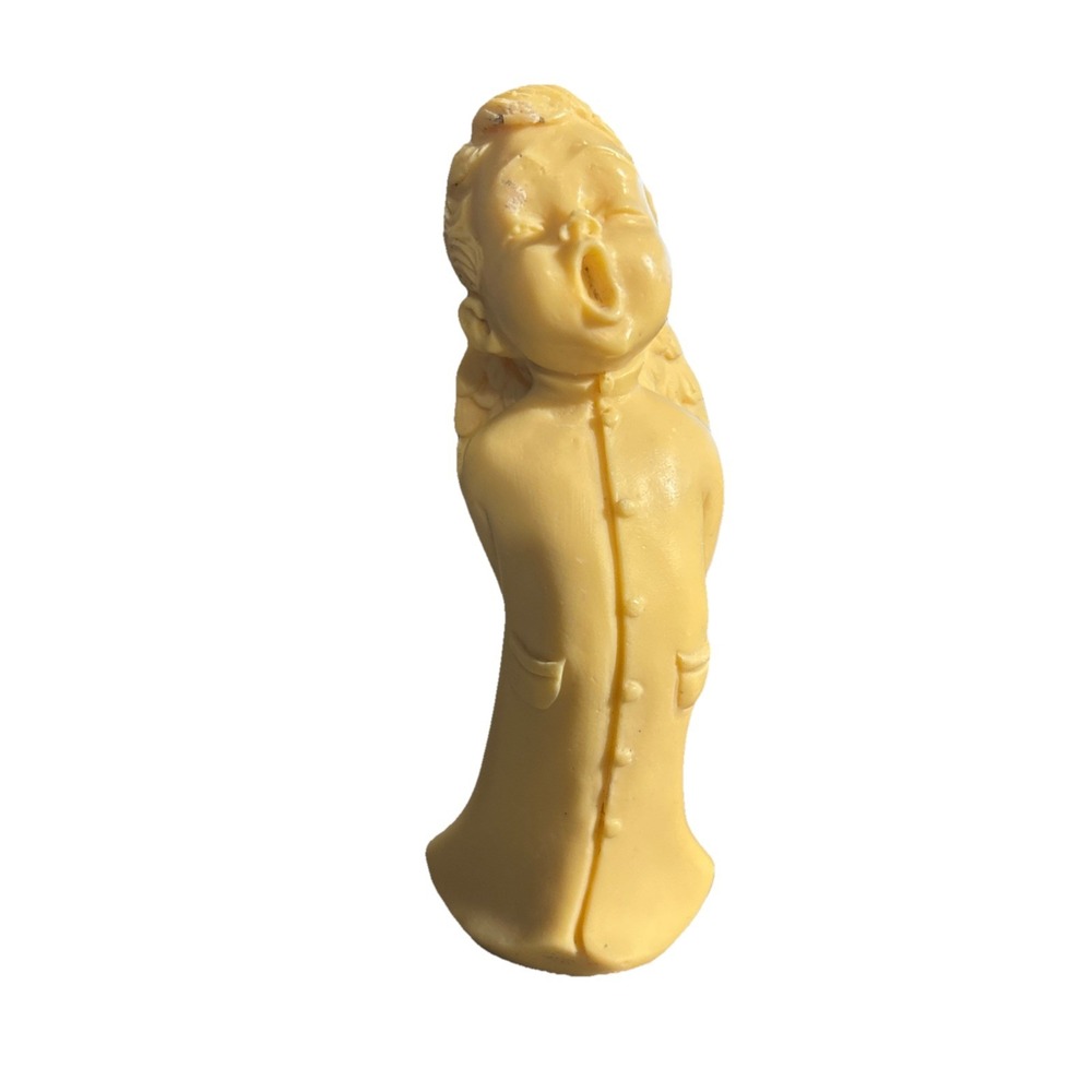 Vintage L.T. P.A.T. White CAROLER ANGEL 5"h Figurine Resin